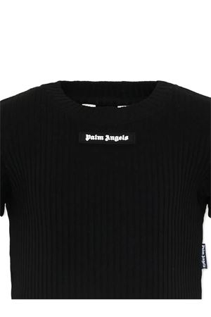 ribbed short-sleeve crop top PALM ANGELS KIDS | PGAA017S26JER001110